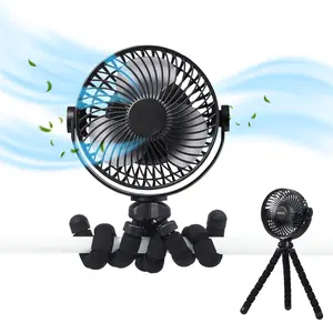 RED by KISS Portable & Adjustable Flexi Tripod Fan with 360° Rotation – USB-C Rechargeable, Quiet Airflow