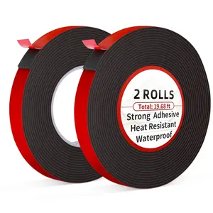 Double Sided Tape Heavy Duty - 2 Rolls Adhesive Tape, 19.68ft  Double Sided Mounting Tape,  Mounting  Tape, Two Sided Tape for , , Wall Hooks, LED Strips, DIY Projects