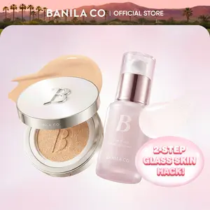 [NEW] BANILA CO Bounce Back Makeup Duo | Base Makeup Serum & Cushion Foundation Set | Hydrating Glow Base Primer + 20 Inclusive Shades Long-Wear Full Coverage Cushion
