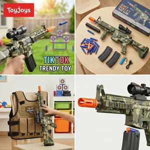 Realistic Automatic M416 Soft Suction Bullet Toy Gun with Scope - Motorized Foam Blaster Guns & Prop Toy Sniper Rifle for Backyard Outdoor Shooting War Game Birthday Gifts for Boys & Teens -Launcher Set with Tactical Accessories