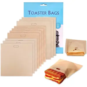 10 Toaster Bags Reusable grilled cheese bags Non Stick Toaster Bag for Sandwiches, Chicken, Nuggets, Panini and Garlic Toasts