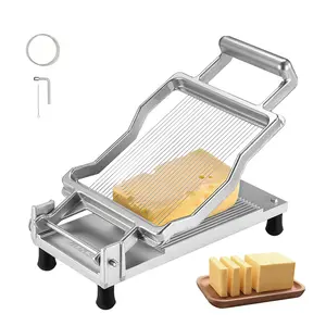 【Father's Day】VEVOR Cheese Cutter with Wire, 0.2" Ultra-Thin Cheeser Butter Cutting Blade, Detachable Cheese Slicer Wire, Aluminum Alloy Commercial Cheese Slicer with 316 Stainless Steel Knife Wire, KitchenUtensils