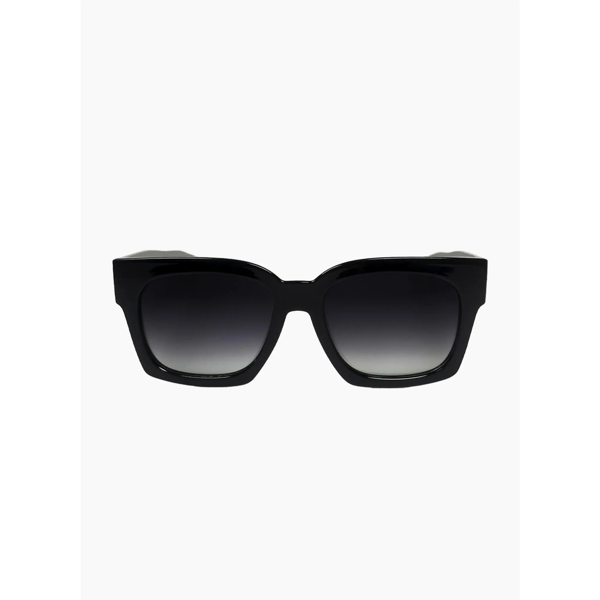 OTRA Alba Women's Sunglasses, Bold Oversized Squared Frame in Shiny Black, Gradient Smoke Lenses with 100% Anti-UV Protection, Vegan Pouch Included, Anti-Uv Women's Sunglasses, Bold Frames Women's Sunglasses