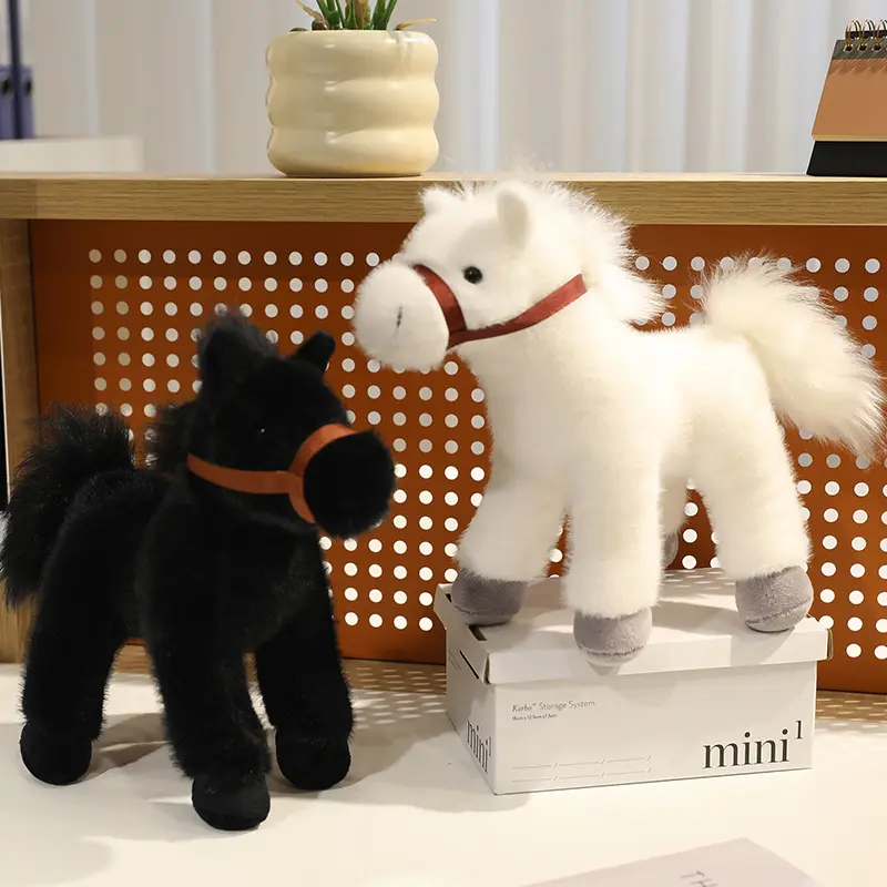30cm High-Quality Realistic Standing Horse Plush Toy - Unisex Horse Plush Doll, Room Decor, Kids' Birthday Gift