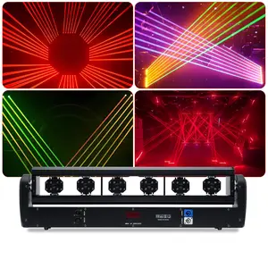 PAIDUN 6 Eyes RGB LED 500mw Moving Head Laser Effect Light Bar DMX512 Music Control Wedding Show Event Concert