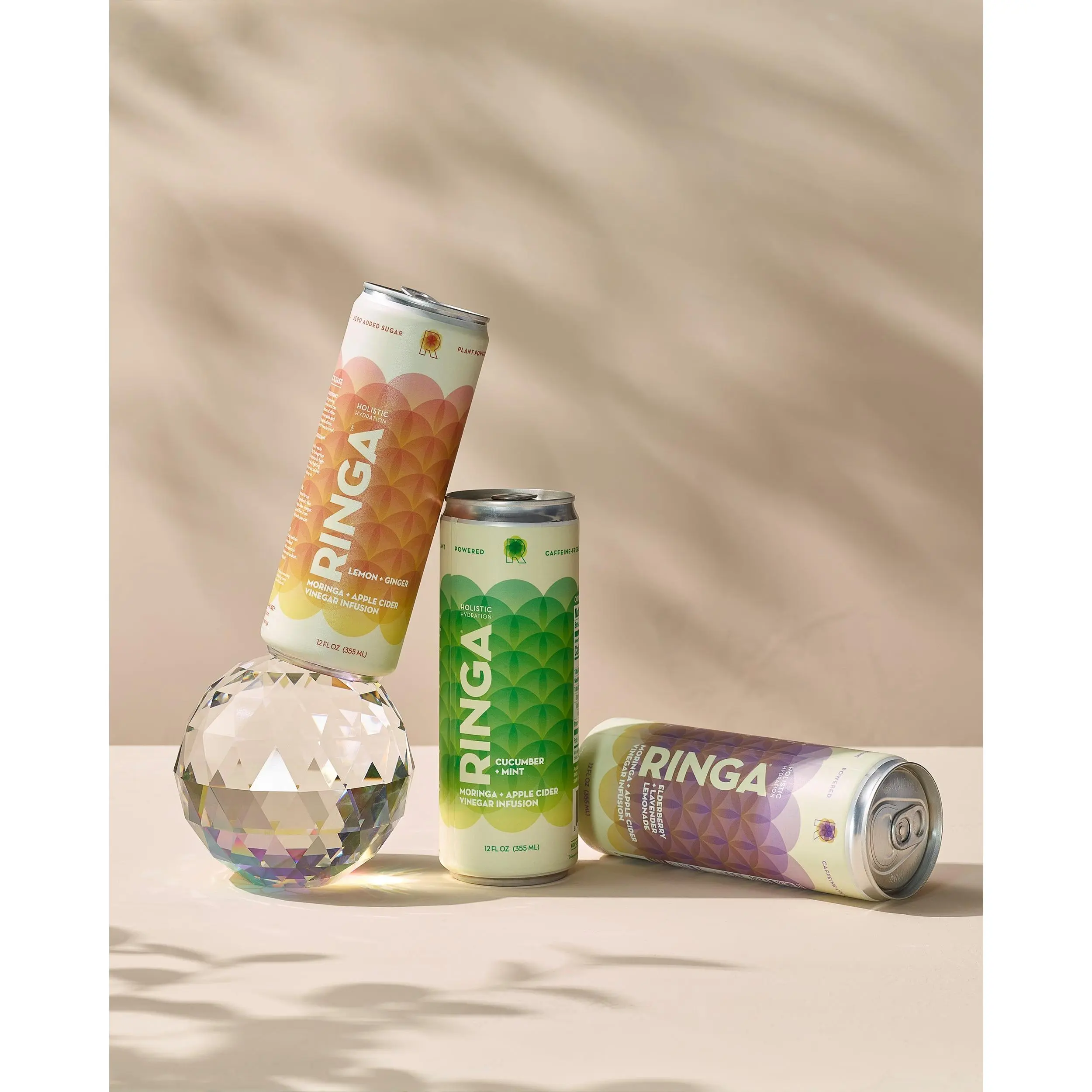 RINGA Moringa & Apple Cider Vinegar sparkling beverages with ZERO added sugar, no stevia and 3g prebiotic fiber (like kombucha but better!)
