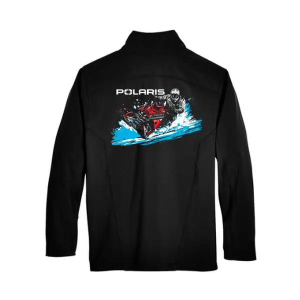 Polaris Men's Big and Tall Snowmobile Jacket Fleece Coats Long Sleeve Casual Water-Repellent Polyester Spandex Bonded with Reflective Toggles Menswear Apparel with Inside Storm Placket & Fleece Chin Guard Pocket Stylish Tops Zipper Graphic