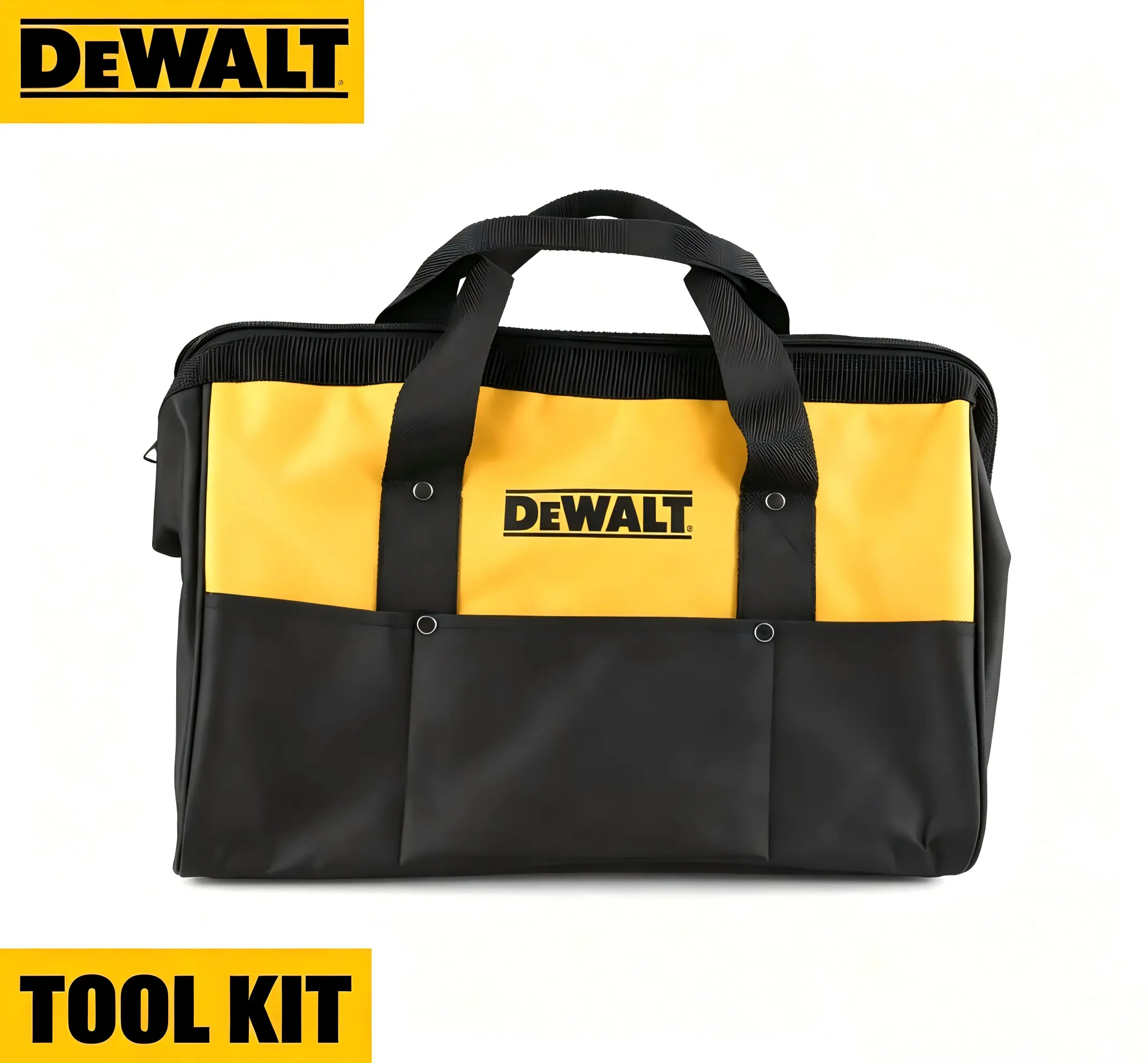 DeWalt Portable Soft Canvas Tool Bag Carrier - Reinforced Handles, Skid Guard Base for Electricians Transporting Tools