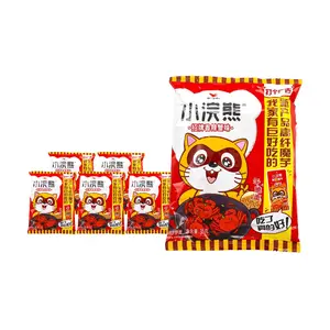 Uni-President "Little Raccoon" Crispy Noodles - Spicy Crab Flavor Snack Pack (6 x 35g) - Bulk Value Sharing Size