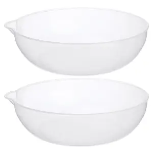Set of 2 food scale bowls, kitchen measuring plate with capacity markings for digital food preparation, transparent plastic weighing tray for cooking, baking, and portion control, reusable
