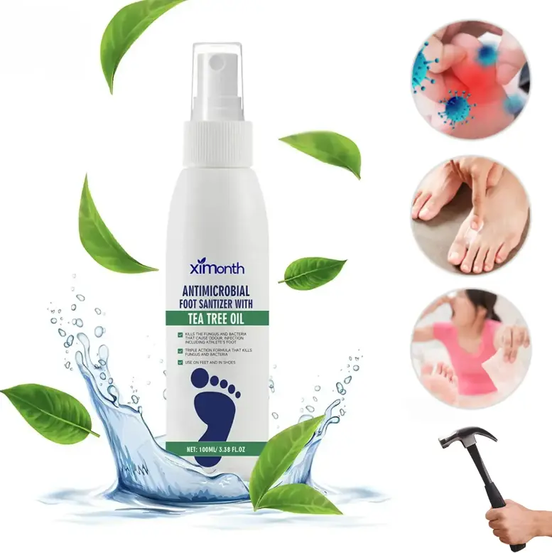 Tea Tree Oil Foot Spray: Relieves Athlete's Foot, Moisturizes Dry Feet and Soles, Foot Deodorizing and Toenail Care Spray