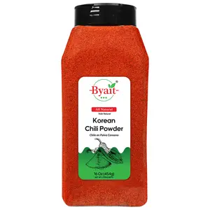 Byait Gochugaru Korean Chili Powder 16 Oz (1 LB), Medium Hot, 100% Pure Red Chili Pepper Flakes for Authentic Korean Cooking, Kimchi, and Spicy Seasoning