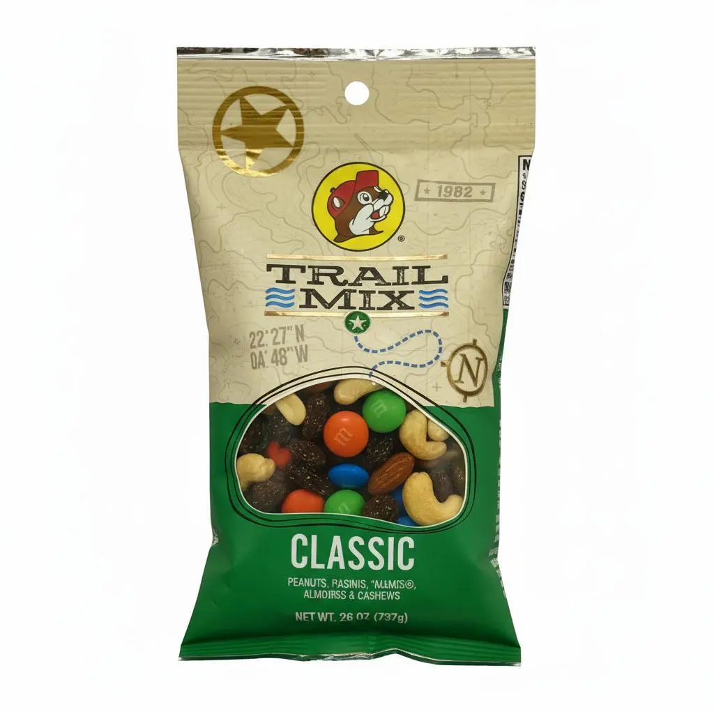 Buc-ee's Classic Trail Mix - Sweet & Salty Office Snack with Perfect Crunch Nuts, Chewy Raisins, Sweet Candies, Resealable Bag Maintains Freshness, On-the-Go Convenience, Protein Boost