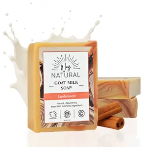 3 Large Sandalwood Goat Milk Soap Bars | Way Natural | 5 oz Bars | 100% REAL RAW GOAT MILK | Moisturizing Hand & Body Natural Soap | Nourishing and Long Lasting | Made is USA