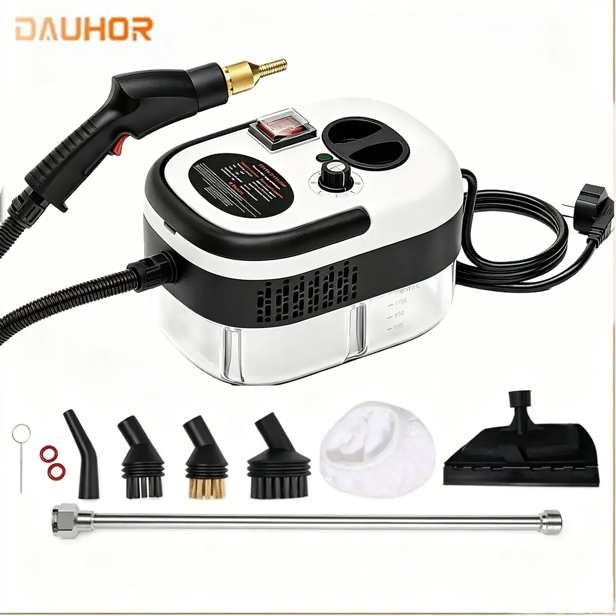 Steam Cleaner, Portable Steamer for Cleaning with 15pcs Accessories, 6-Level Adjustable and 15s Heat-Up, Handheld Steam Cleaner for Home, Tile, Dirt, Grout, Grease, Car Detailing