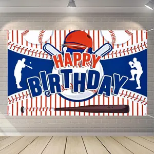 Baseball Party Decorations Happy Birthday Banner for Boys  Teens - Large  Themed Banner for Christmas Holiday Party Supplies