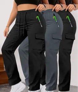Women's 3 Pack Cargo Pants, Women's Drawstring Casual Pants, Women's Zipper Pocket Cargo Pants, Women's Lightweight Hiking Pants, Women's 3 Pack Workout Pants, Women's 3 Pack Wide Leg Pants