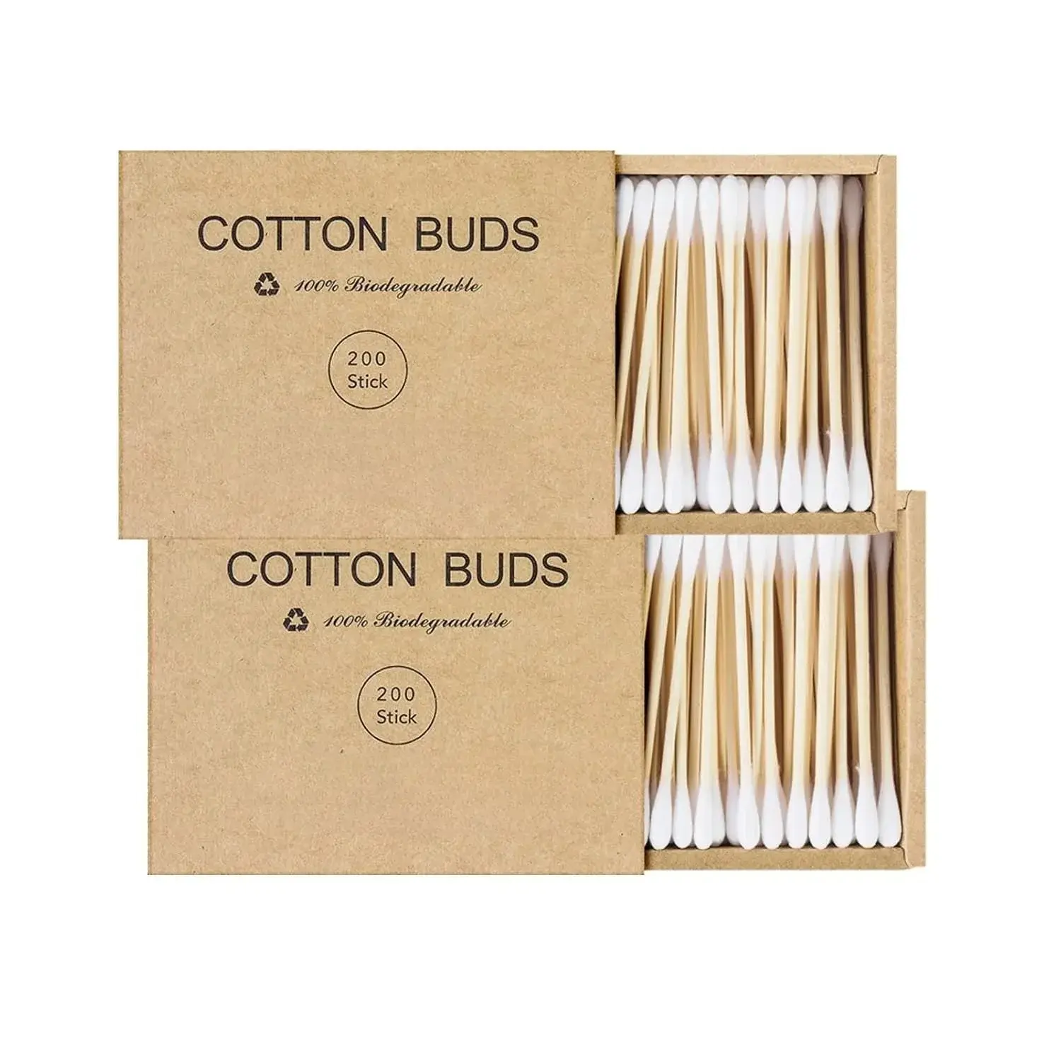 Bamboo Qtips Cotton Swabs With Wooden Sticks Q Tips For Ears Swabs 400 Count Bamboo Cotton Buds