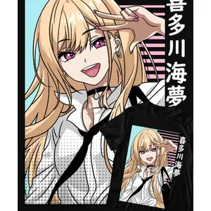2026 Viral Trend My Dress‑Up Darling Marin Kitagawa Pure Cotton Graphic T‑Shirts, Anime Peripheral Short‑Sleeve Tops, Available for Adults & Kids, Family Matching Outfits, Plus‑Size Options Offered, Soft Breathable Cotton Material for Casual Daily Wear
