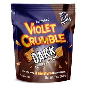 Violet Crumble Dark Chocolate Honeycomb Candy Chunks - Imported From Australia - 1 Bag