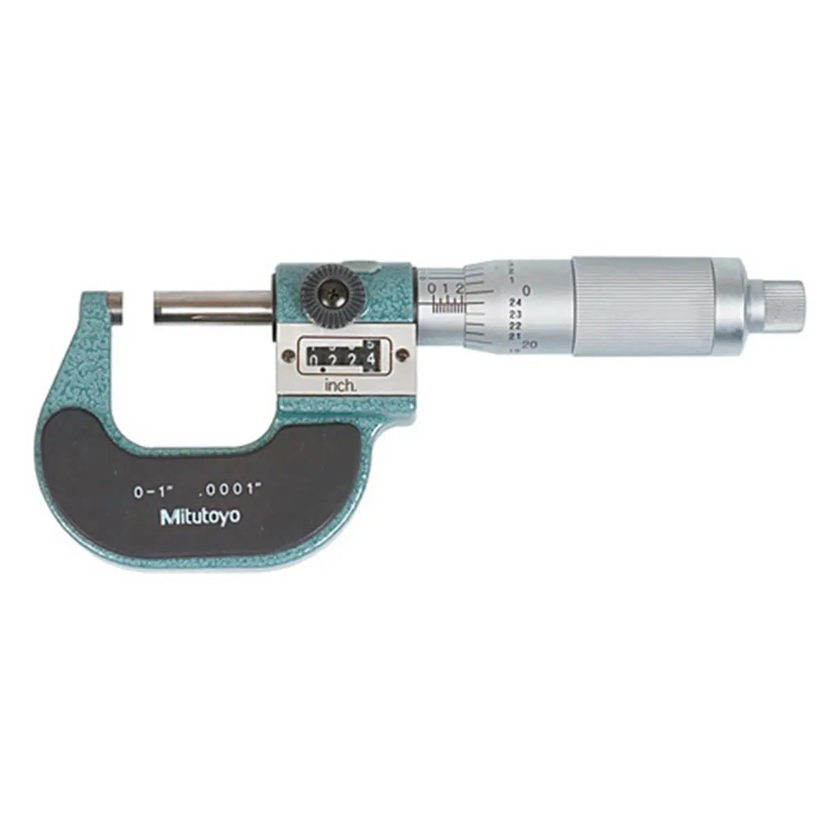 Mitutoyo Digital Micrometer Calipers with Digit Counter, 0-1 in Hand Measuring Tool, Friction Thimble, High-Precision Instrument (Accuracy: +/-0.0001) for Office & School Supplies