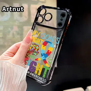Phone Case for iPhone 17 Pro Max 16 15 Plus Air 14 13 12 11 E Autism Battle Bond Pattern Four-corner Thickened Anti-drop Protective Silicone Cover Gift