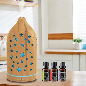Star Hollow Ultrasonic Essential Oil Diffuser, 7 Colors, Auto Shutoff, Aromatherapy