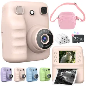 Mini Portable Instant Print Digital Pocket Camera for Kids, 2.4 Inch LCD Display, 1080P HD Video, 48mp Selfie Camera, USB Charging, 1300mah Battery