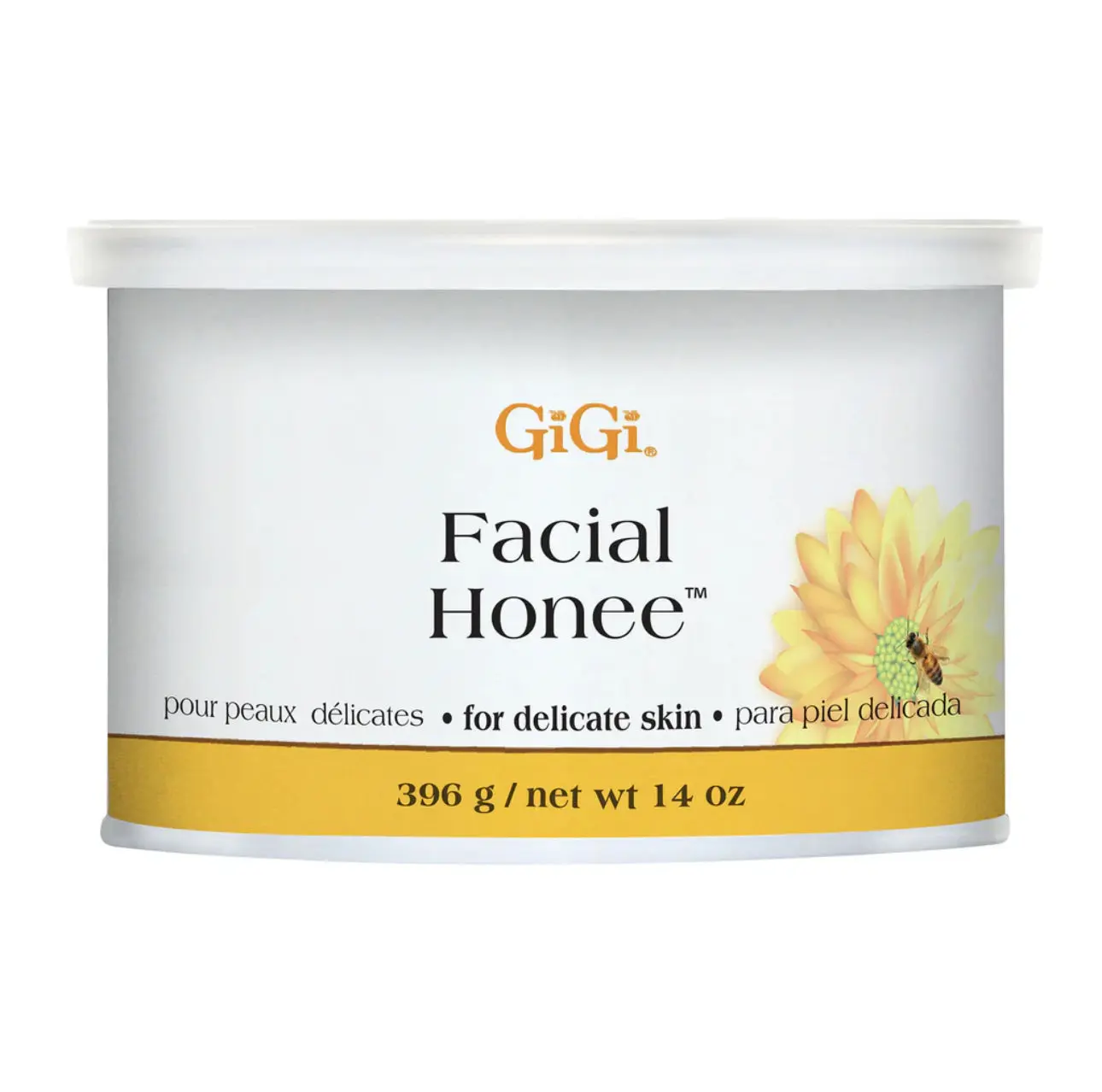 Facial Honee Wax Cream for Sensitive Skin, All-Purpose Hair Removal for Body Care, Microwave Ready for Home Waxing, Honey-Based - 14 oz Jar, 500 Ml