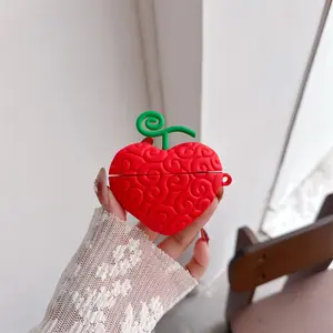 1 piece of surgical fruit-shaped earphone protective case, shockproof and durable silicone earphone case, Apple wireless Bluetooth earphone case, suitable for AirPods 4/pro/pro2/pro3, Protection, Shockproof Design