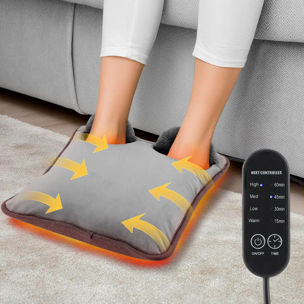 Winter Sports Travel Hiking Foot Warmer, Multifunctional Electric Heating Pad, 4-Level Temperature Adjustment, Suitable for Winter Camping, Hiking, Living Room Foot Warming