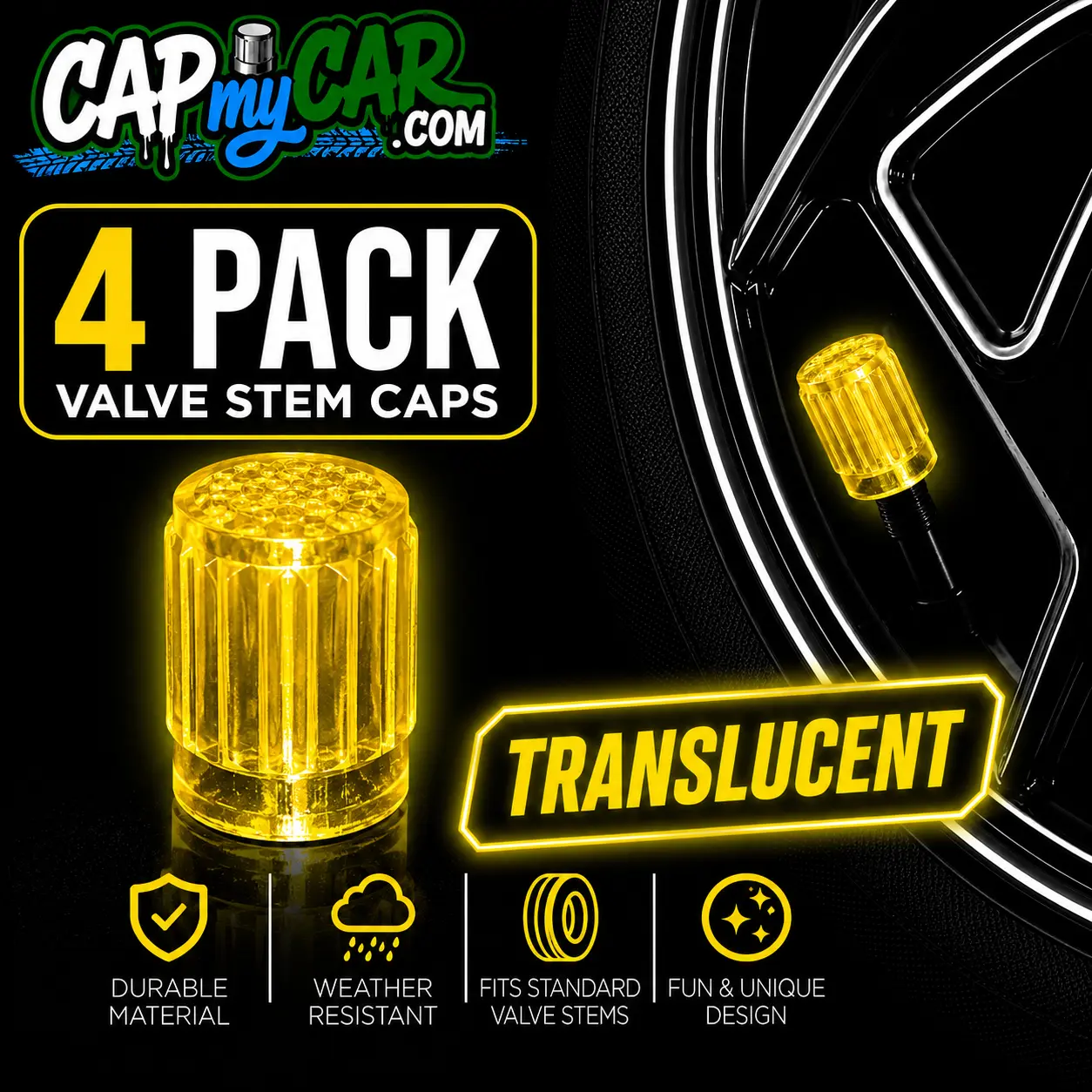 Clear Translucent Tire Valve Caps