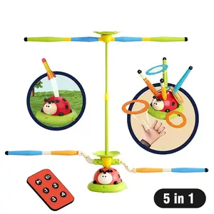 5-in-1 Musical Jump and Toss Game Toy for Kids Stomping Launcher Indoor and Outside Jump, with Remote Control, Christmas Gifts