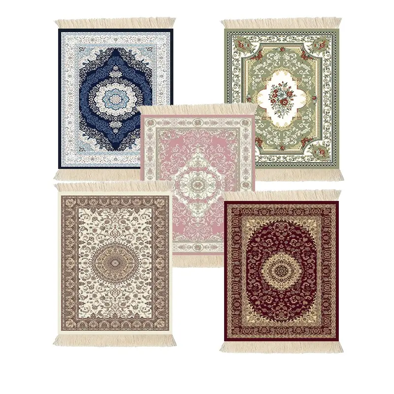 5-Piece Persian Style Coasters Set, Carpet Pattern Design, Absorbent Drink Mats, Coffee Table Mat, Ideal for Office & Home Use, Decorative Tableware Accessories, Coasters For Drinks