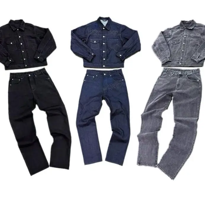 ProjectCapri Demin - Classic Fit Denim Jacket Black Blue & Gray Colors