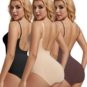 Backless Bodysuit Shapewear for Women  Tummy Control Body Shaper Cami Tank Top Lady Low Back Comfort Underwear Fabric Womenswear