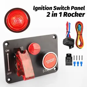 12V Aluminum Ignition Switch Panel – 2-in-1 Design with Engine Push Button