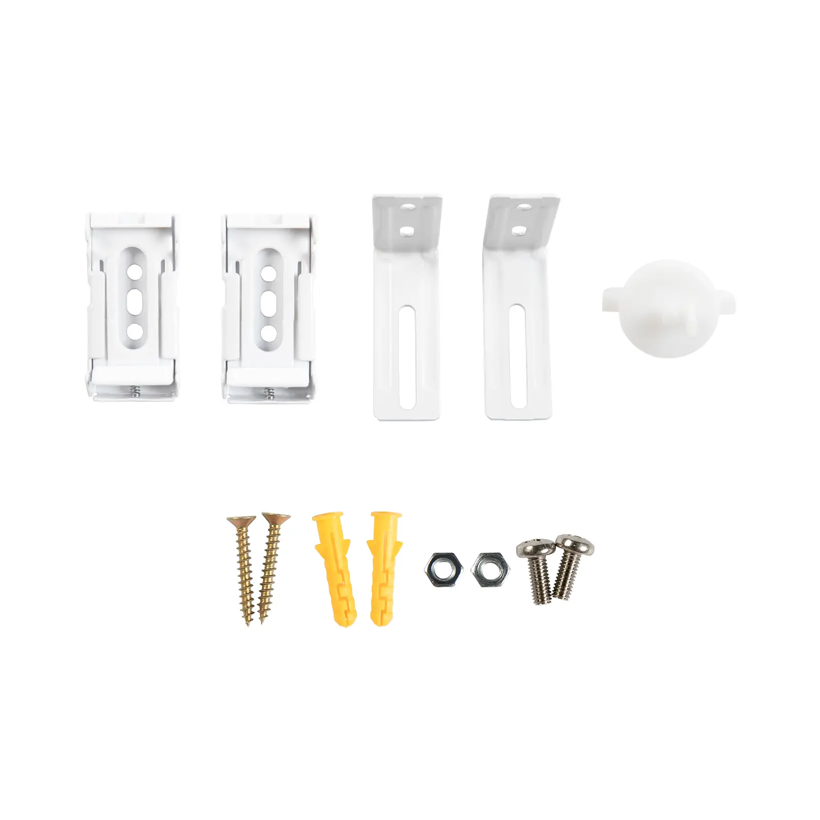 Plain Cordless Roman Shade Bracket Kit, 2-Pack Window Accessory Sets with Inside-Outside Mounting Options, Spacers, Anchors and Screws, Bracket Kit Window Accessory Sets