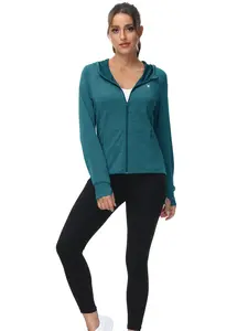 TBMPOY Women's UPF 50+ Sun Protection Hoodie Jacket Lightweight Full Zip Long Sleeve UV Shirt Hiking Fishing Outdoor Quick Dry Jacket with Thumb Holes