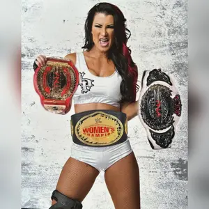 AUTOGRAPHED 8X10 - ALL THE CHAMPIONSHIPS (WWE VICTORIA / TNA TARA / LISA MARIE VARON)  WWE, Impact Wrestling, TNA Wrestling, Autograph, Collectible, Memorabilia
