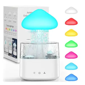 Mushroom Design Air Humidifier, USB Powered 3 Modes & 7 Colors Mushroom Light Diffuser Humidifier, Desk Air Humidifier for Bedside Sleep Relaxation