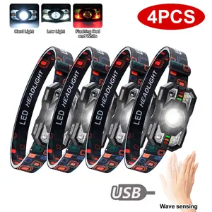 VASTFIRE Ultra Bright Rechargeable LED Headlamp 1200 Lumens with Motion Sensor 10 Modes White & Red Light Adjustable Angle Type-C Fast Charging 800mAh for Running Cycling Hiking Fishing Camping