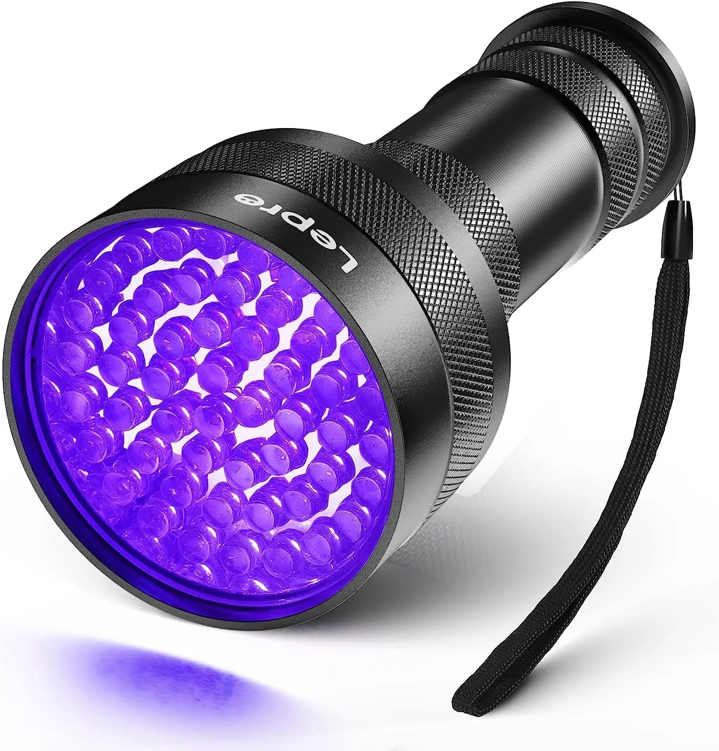 LEPRO 51-LED Compact Aluminum Alloy Handheld UV Blacklight Flashlight - 395nm Torch for Bed Bug Scans, Pet Urine Detection, Cleaning, Clothes Checks (Batteries Not Included, Ideal for Tools & Gadgets, Cool Mini Gadgets)