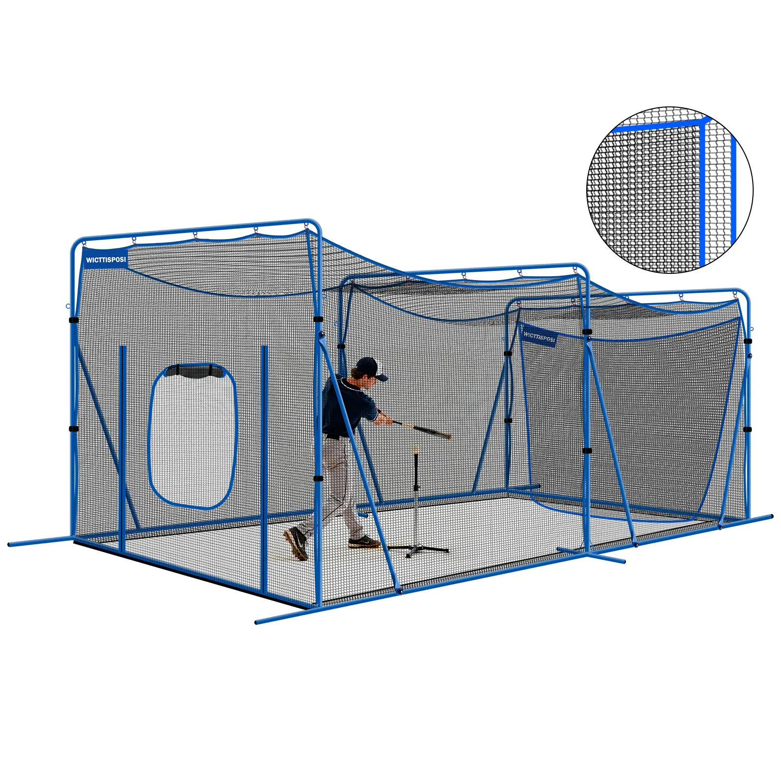 20ftx10ftx8ft Baseball Softball Cage with Hitting Net,Dual Sided 7-Ply Netting for Batting/Pitching/Fielding,Heavy-Duty Metal Frame and Windproof Ropes for Backyard Outdoor Indoor