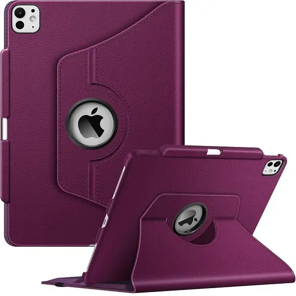 Fintie 360-Degree Rotating Durable Synthetic Leather Tablet Case for 13-in iPad Pro (M5/M4, 2025/2024) - Protection Casing with Pencil Holder, Auto Sleep/Wake, Portrait & Landscape Positions