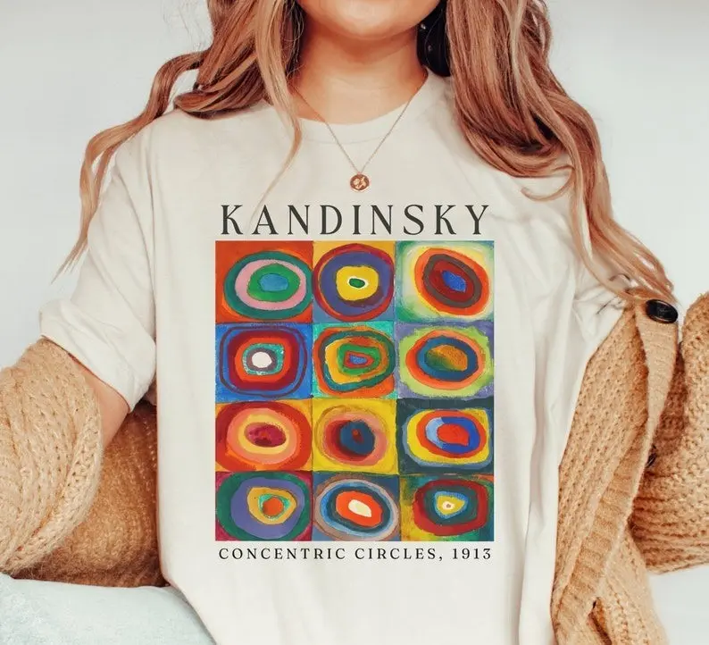 Kandinsky Art T-Shirt, Colorful Circles, Artwork T-Shirt, Famous Painting T-Shirt, Gift For Artist Or Art Teacher, Art T-shirt, Aesthetic Art Tee, Retro, Vintage