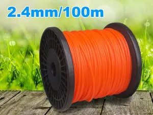 Grass Strimmer Line 328ft .095'' Round String Trimmer Line 2.4mm Replacement Spool Nylon Material for Trimming Lawn Weeds Grass, Orange Color