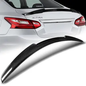W-POWER Real Carbon Fiber Rear Trunk Lid Spoiler Wing V-Style  for 2016 2017 2018 Nissan Altima Sedan 4DOOR Only