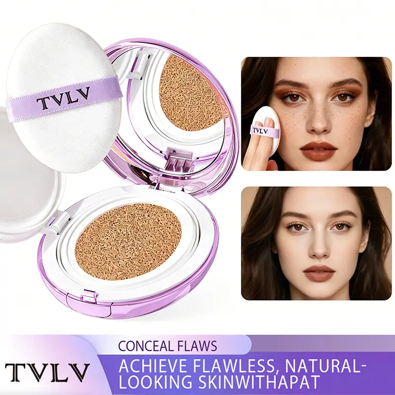 Matte Cushion Concealer, Flawless Airbrushed Filter Skin Finish, Non-Clogging Pore Coverage, Long-Lasting Featherlight Self-Repair Blur Formula, Reusable Compact for Daily Commute & Travel Makeup Kit