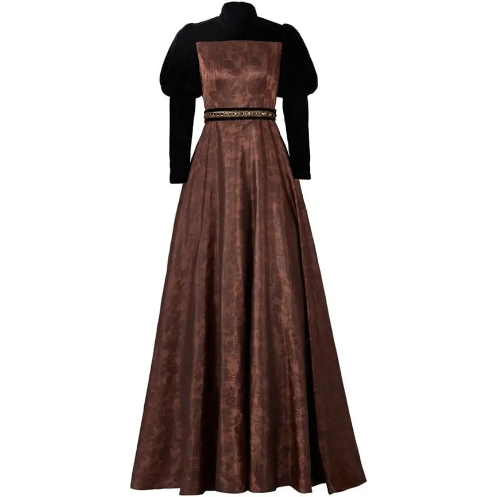 Women's Gothic Vampire Costume Dress, Elegant Victorian Cut Gown with Long Sleeves and Lace for Dark Romance & Halloween Cosplay, Plus Size, Elegance, 3Xl, Xxxl, Polyester Fabric, Gothic Look, 2Xl